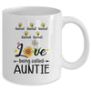 Personalized Being Called Auntie Custom With Kids Name Sunflower Mothers Day Birthday Christmas Mug | teecentury