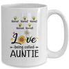 Personalized Being Called Auntie Custom With Kids Name Sunflower Mothers Day Birthday Christmas Mug | teecentury