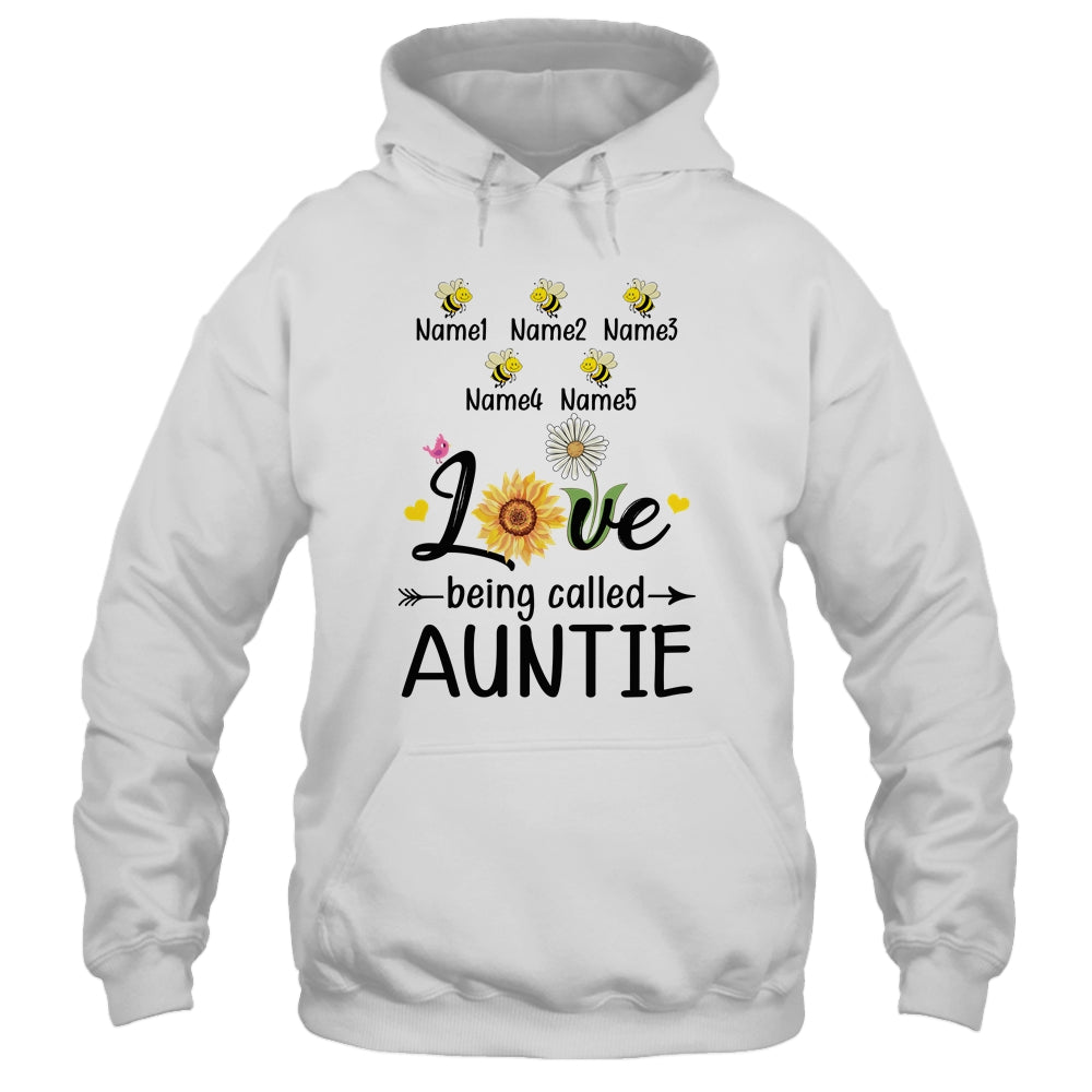 Personalized Being Called Auntie Custom With Kids Name Sunflower Mothers Day Birthday Christmas Shirt & Tank Top | teecentury