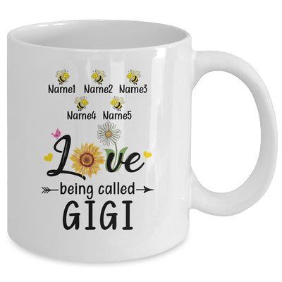 Personalized Being Called Gigi Custom With Grandkids Name Sunflower Mothers Day Birthday Christmas Mug | teecentury