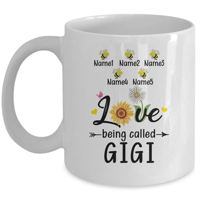 Personalized Being Called Gigi Custom With Grandkids Name Sunflower Mothers Day Birthday Christmas Mug | teecentury