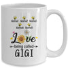 Personalized Being Called Gigi Custom With Grandkids Name Sunflower Mothers Day Birthday Christmas Mug | teecentury