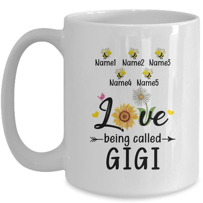 Personalized Being Called Gigi Custom With Grandkids Name Sunflower Mothers Day Birthday Christmas Mug | teecentury