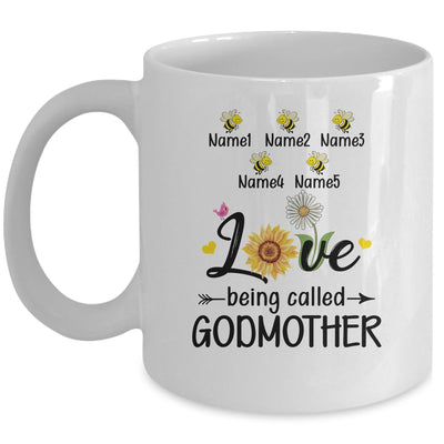 Personalized Being Called Godmother Custom With Kids Name Sunflower Mothers Day Birthday Christmas Mug | teecentury