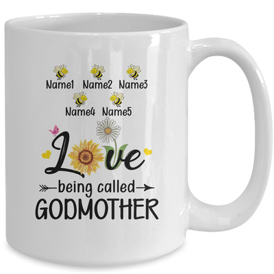 Personalized Being Called Godmother Custom With Kids Name Sunflower Mothers Day Birthday Christmas Mug | teecentury