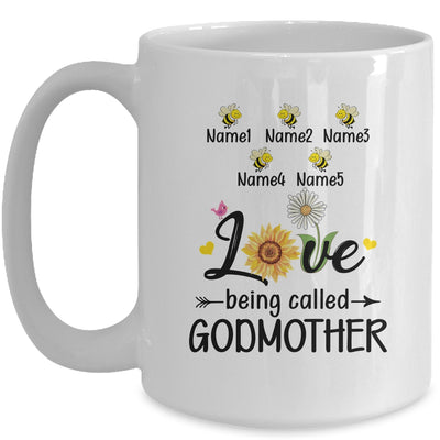 Personalized Being Called Godmother Custom With Kids Name Sunflower Mothers Day Birthday Christmas Mug | teecentury