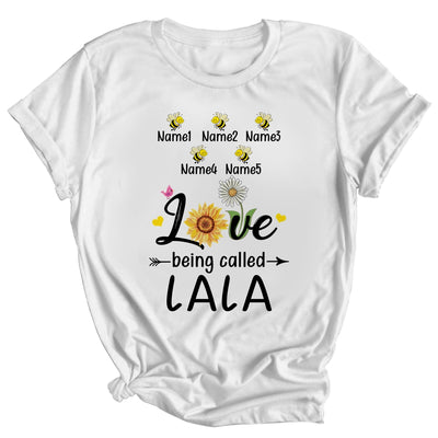 Personalized Being Called Lala Custom With Grandkids Name Sunflower Mothers Day Birthday Christmas Shirt & Tank Top | teecentury