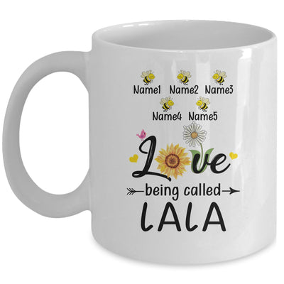 Personalized Being Called Lala Custom With Grandkids Name Sunflower Mothers Day Birthday Christmas Mug | teecentury