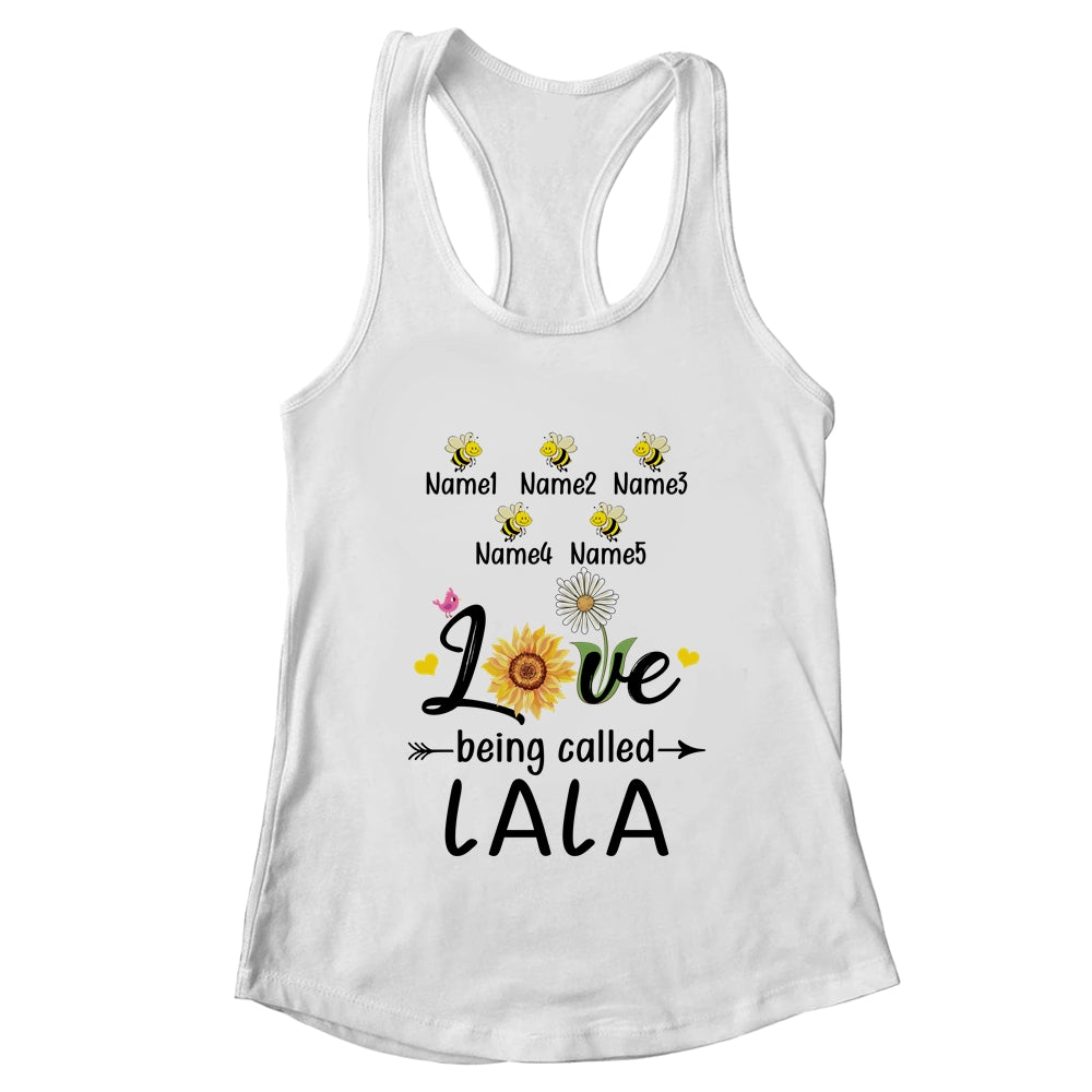 Personalized Being Called Lala Custom With Grandkids Name Sunflower Mothers Day Birthday Christmas Shirt & Tank Top | teecentury