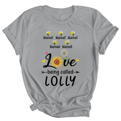 Personalized Being Called Lolly Custom With Grandkids Name Sunflower Mothers Day Birthday Christmas Shirt & Tank Top | teecentury