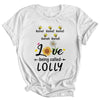 Personalized Being Called Lolly Custom With Grandkids Name Sunflower Mothers Day Birthday Christmas Shirt & Tank Top | teecentury