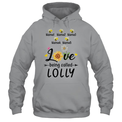 Personalized Being Called Lolly Custom With Grandkids Name Sunflower Mothers Day Birthday Christmas Shirt & Tank Top | teecentury