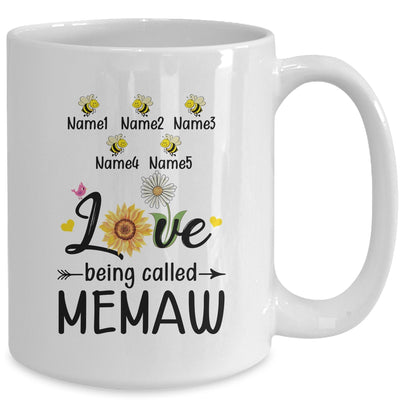 Personalized Being Called Memaw Custom With Grandkids Name Sunflower Mothers Day Birthday Christmas Mug | teecentury