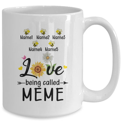 Personalized Being Called Meme Custom With Grandkids Name Sunflower Mothers Day Birthday Christmas Mug | teecentury