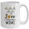 Personalized Being Called Mimi Custom With Grandkids Name Sunflower Mothers Day Birthday Christmas Mug | teecentury