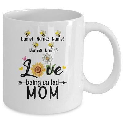 Personalized Being Called Mom Custom With Kids Name Sunflower Mothers Day Birthday Christmas Mug | teecentury