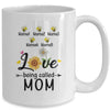 Personalized Being Called Mom Custom With Kids Name Sunflower Mothers Day Birthday Christmas Mug | teecentury