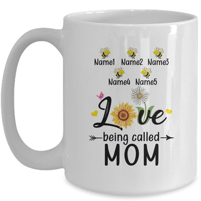 Personalized Being Called Mom Custom With Kids Name Sunflower Mothers Day Birthday Christmas Mug | teecentury