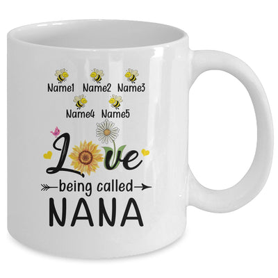 Personalized Being Called Nana Custom With Grandkids Name Sunflower Mothers Day Birthday Christmas Mug | teecentury