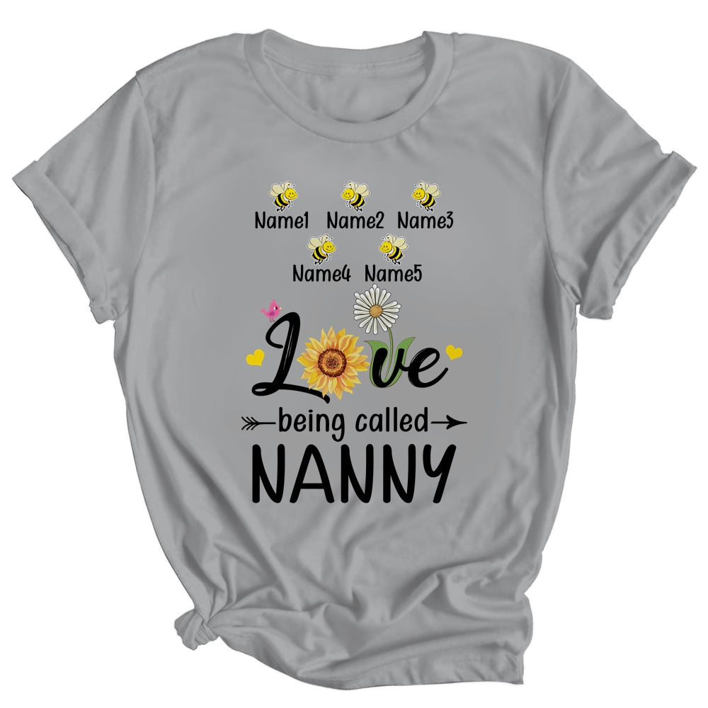Personalized Being Called Nanny Custom With Grandkids Name Sunflower Mothers Day Birthday Christmas Shirt & Tank Top | teecentury