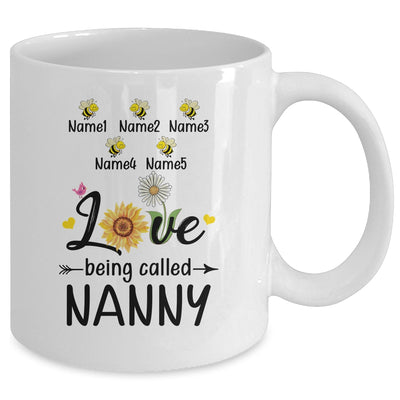 Personalized Being Called Nanny Custom With Grandkids Name Sunflower Mothers Day Birthday Christmas Mug | teecentury