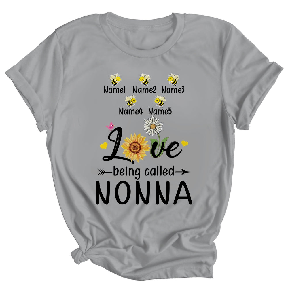 Personalized Being Called Nonna Custom With Grandkids Name Sunflower Mothers Day Birthday Christmas Shirt & Tank Top | teecentury
