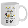 Personalized Being Called Oma Custom With Grandkids Name Sunflower Mothers Day Birthday Christmas Mug | teecentury