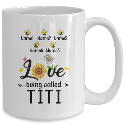 Personalized Being Called Titi Custom With Kids Name Sunflower Mothers Day Birthday Christmas Mug | teecentury
