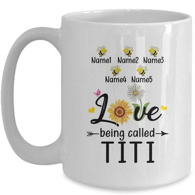 Personalized Being Called Titi Custom With Kids Name Sunflower Mothers Day Birthday Christmas Mug | teecentury