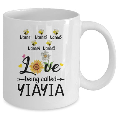 Personalized Being Called Yiayia Custom With Grandkids Name Sunflower Mothers Day Birthday Christmas Mug | teecentury