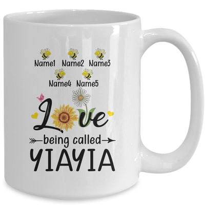 Personalized Being Called Yiayia Custom With Grandkids Name Sunflower Mothers Day Birthday Christmas Mug | teecentury