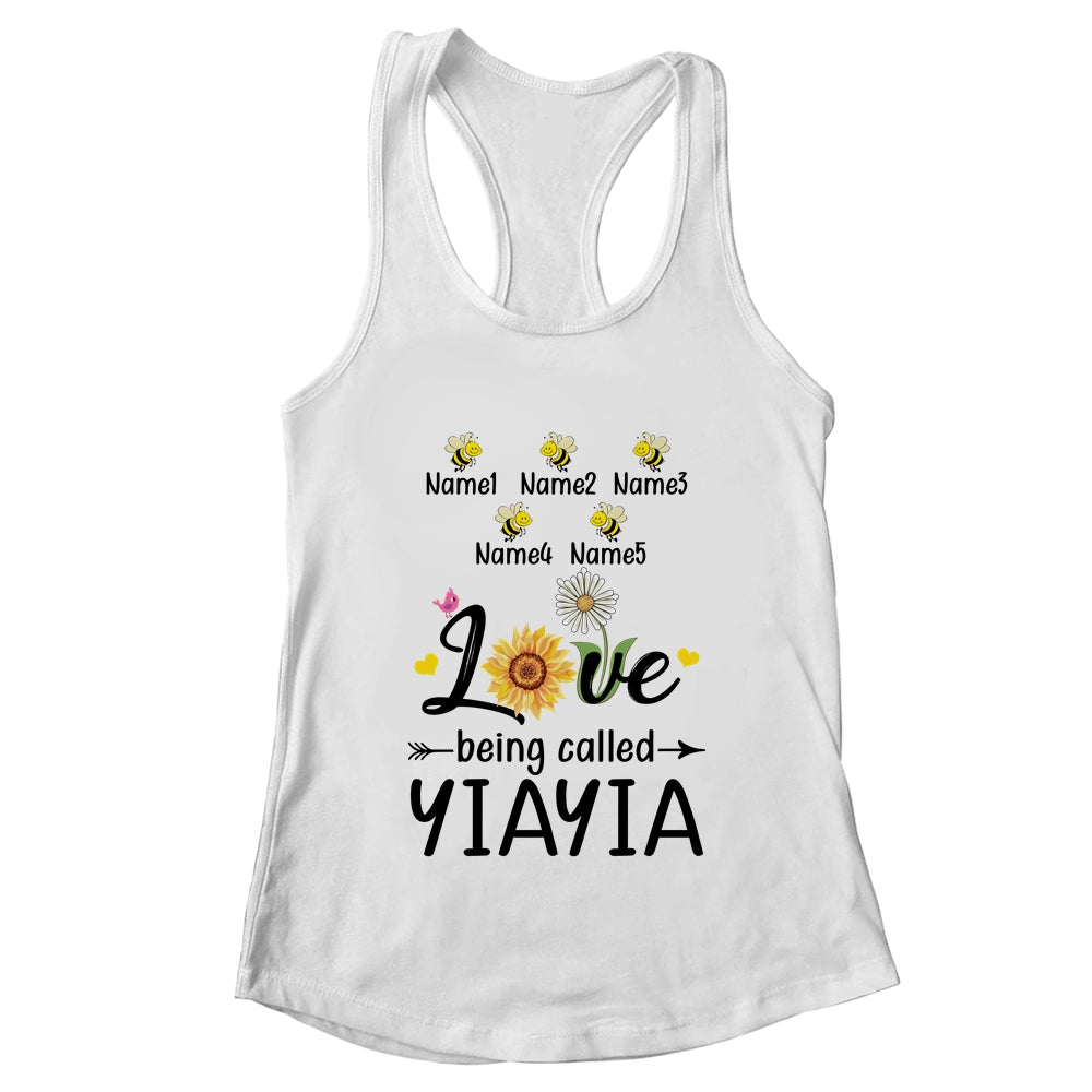 Personalized Being Called Yiayia Custom With Grandkids Name Sunflower Mothers Day Birthday Christmas Shirt & Tank Top | teecentury