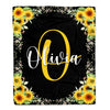 Personalized Custom Baby Blanket With Name For Girls Monogra With Sunflower For Kids Daughter Granddaughter Niece Birthday Christmas Bed Fleece Throw Blanket | teecentury