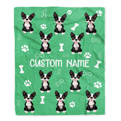 Personalized Custom Boston Terrier Blanket for Dog Mother Mom Dog Father Dad Dog Lover for Women Men Boy Girl Christmas Customized Bed Fleece Throw Blanket | teecentury