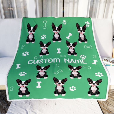 Personalized Custom Boston Terrier Blanket for Dog Mother Mom Dog Father Dad Dog Lover for Women Men Boy Girl Christmas Customized Bed Fleece Throw Blanket | teecentury
