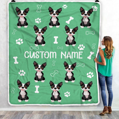 Personalized Custom Boston Terrier Blanket for Dog Mother Mom Dog Father Dad Dog Lover for Women Men Boy Girl Christmas Customized Bed Fleece Throw Blanket | teecentury