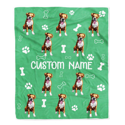 Personalized Custom Boxer Blanket for Dog Mother Mom Dog Father Dad Dog Lover for Women Men Boy Girl Birthday Christmas Customized Bed Fleece Throw Blanket | teecentury