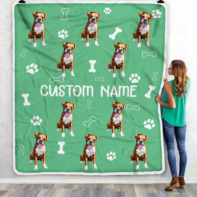 Personalized Custom Boxer Blanket for Dog Mother Mom Dog Father Dad Dog Lover for Women Men Boy Girl Birthday Christmas Customized Bed Fleece Throw Blanket | teecentury