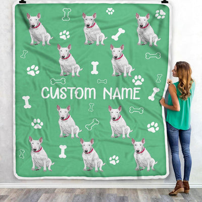 Personalized Custom Bull Terrier Blanket for Dog Mother Mom Dog Father Dad Dog Lover for Women Men Boy Girl Christmas Customized Bed Fleece Throw Blanket | teecentury