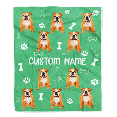 Personalized Custom Bulldog Blanket for Dog Mother Mom Dog Father Dad Dog Lover for Women Men Boy Girl Birthday Christmas Customized Bed Fleece Throw Blanket | teecentury