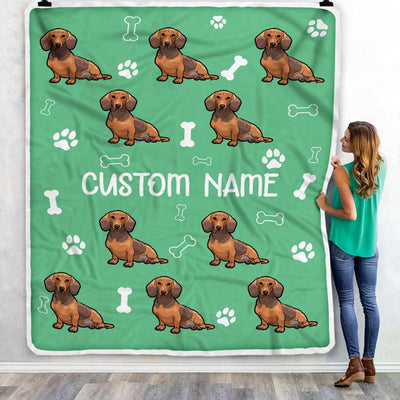 Personalized Custom Dachshund Blanket for Dog Mother Mom Dog Father Dad Dog Lover for Women Men Boy Girl Birthday Christmas Customized Bed Fleece Throw Blanket | teecentury