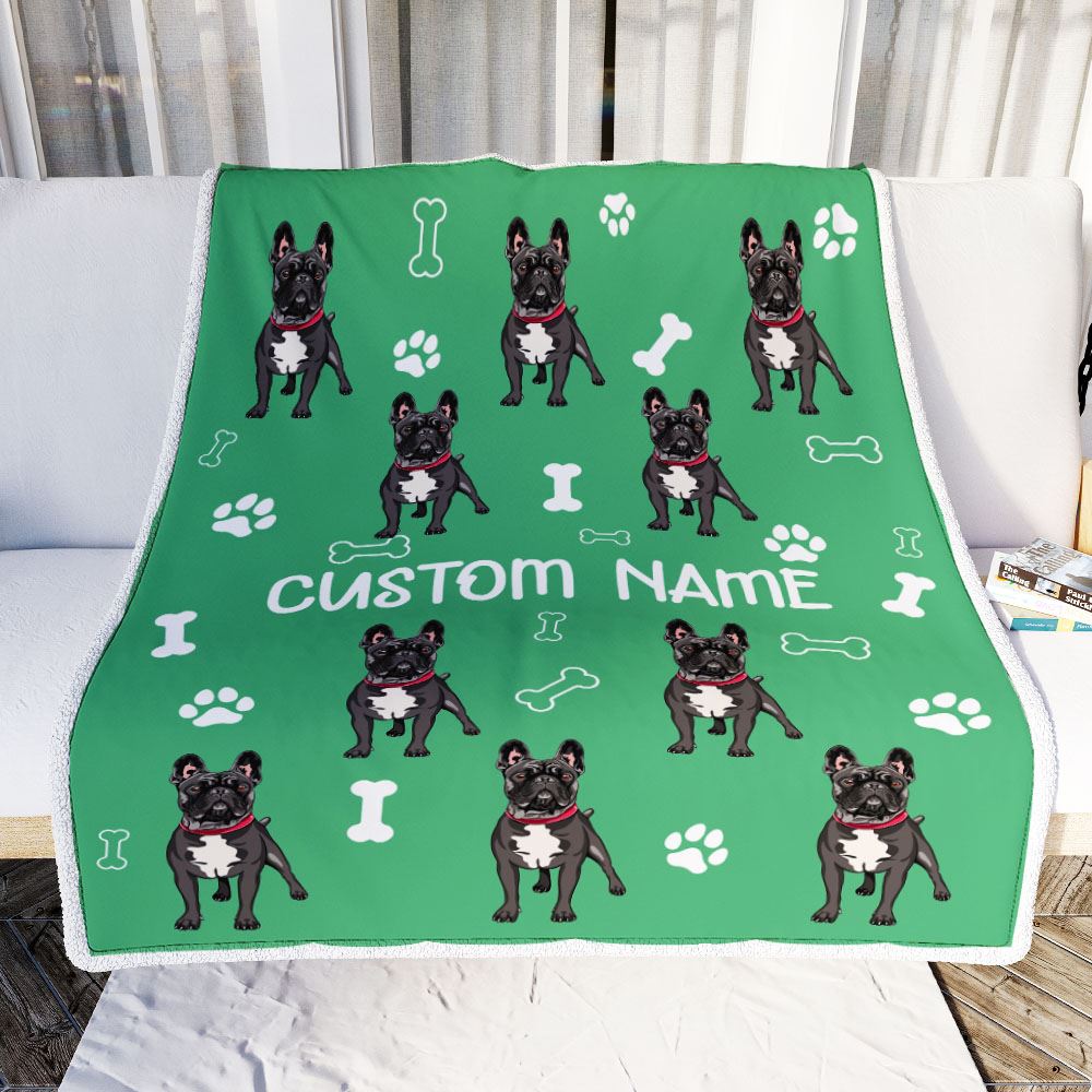 Personalized Custom French Bulldog Blanket for Dog Mother Mom Dog Father Dad Dog Lover for Women Men Boy Girl Christmas Customized Bed Fleece Throw Blanket | teecentury