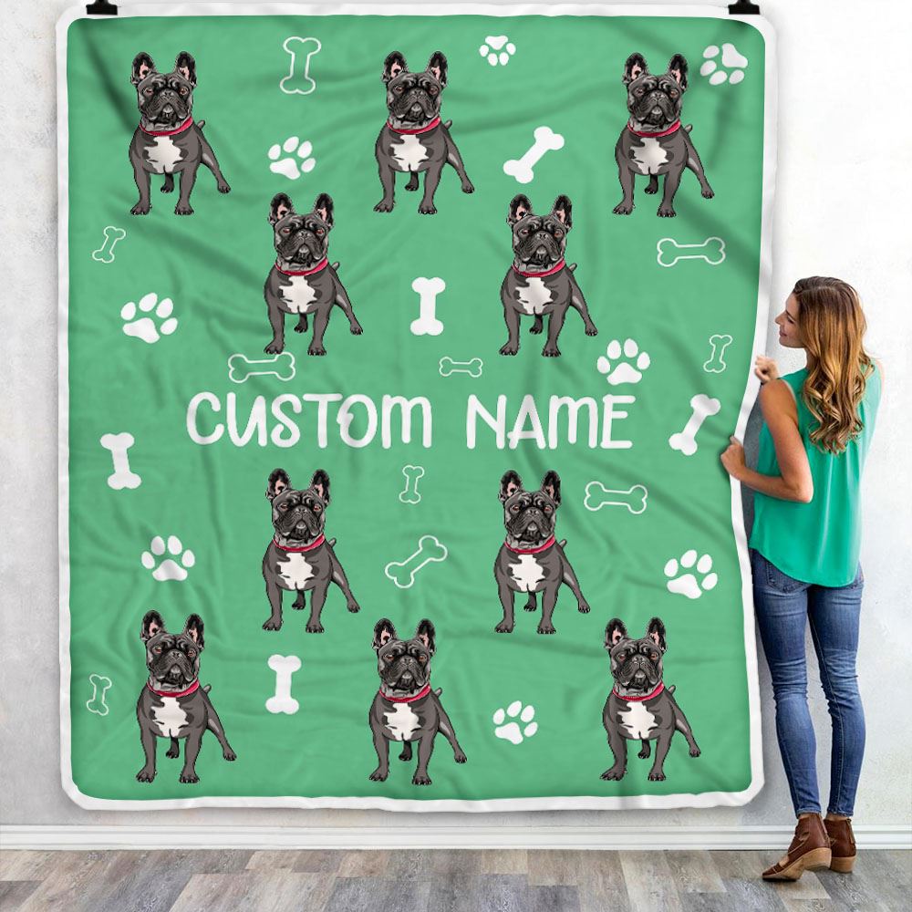 Personalized Custom French Bulldog Blanket for Dog Mother Mom Dog Father Dad Dog Lover for Women Men Boy Girl Christmas Customized Bed Fleece Throw Blanket | teecentury