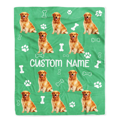 Personalized Custom Golden Retriever Blanket for Dog Mother Mom Dog Father Dad Dog Lover for Women Men Boy Girl Christmas Customized Bed Fleece Throw Blanket | teecentury