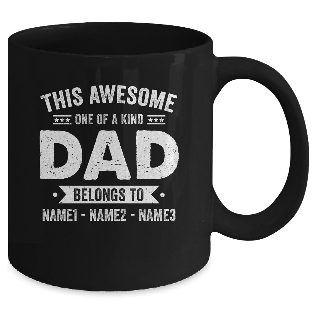 Personalized Custom Kids Name This Awesome Dad Belongs To Kids Custom Dad With Kid's Name For Men Fathers Day Birthday Christmas Mug | teecentury