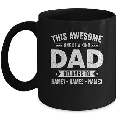 Personalized Custom Kids Name This Awesome Dad Belongs To Kids Custom Dad With Kid's Name For Men Fathers Day Birthday Christmas Mug | teecentury