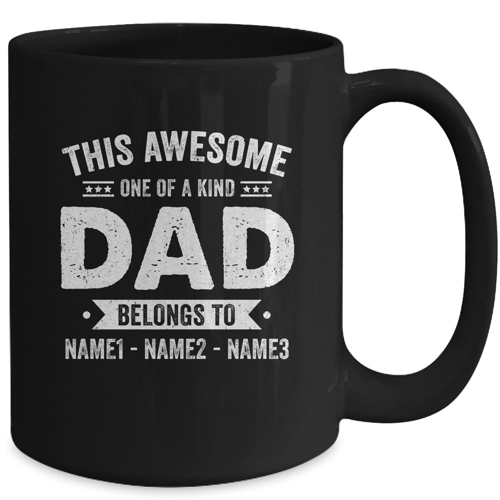 Personalized Custom Kids Name This Awesome Dad Belongs To Kids Custom Dad With Kid's Name For Men Fathers Day Birthday Christmas Mug | teecentury