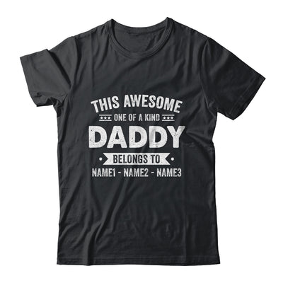 Personalized Custom Kids Name This Awesome Daddy Belongs To Kids Custom Daddy With Kid's Name For Men Fathers Day Birthday Christmas Shirt & Hoodie | teecentury