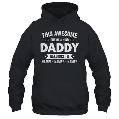 Personalized Custom Kids Name This Awesome Daddy Belongs To Kids Custom Daddy With Kid's Name For Men Fathers Day Birthday Christmas Shirt & Hoodie | teecentury