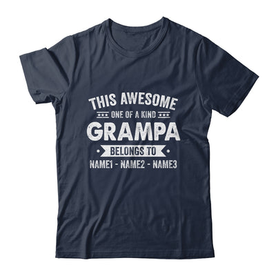 Personalized Custom Kids Name This Awesome Grampa Belongs To Kids Custom Grampa With Kid's Name For Men Fathers Day Birthday Christmas Shirt & Hoodie | teecentury